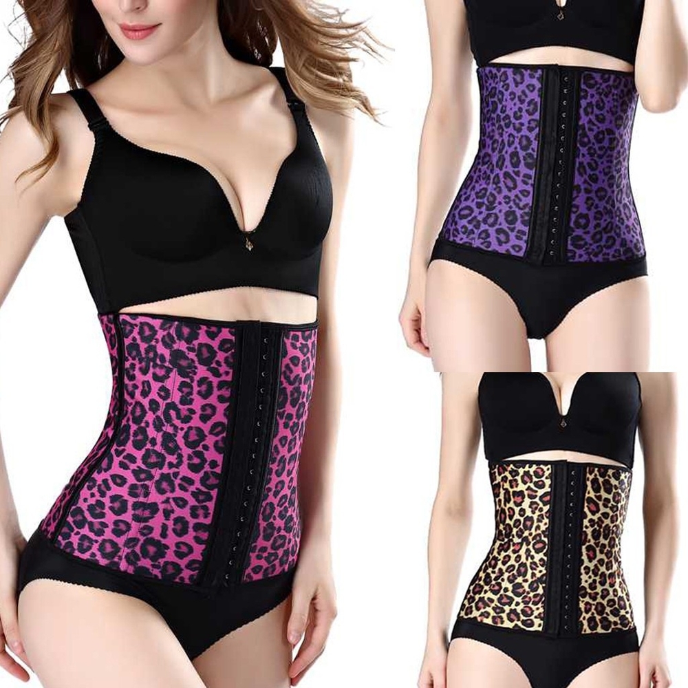 ANIMAL PRINT Latex Waist trainer Corset - Picture 2 of 2